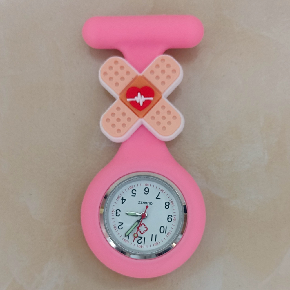 Dibujos animados lindo unisex hospital médico enfermera médico broche de silicona sólida colgando FOB bolsillo regalo reloj