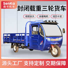 电动三轮车货车拉货载重电动车货运带棚小型封闭电瓶车封闭式货箱