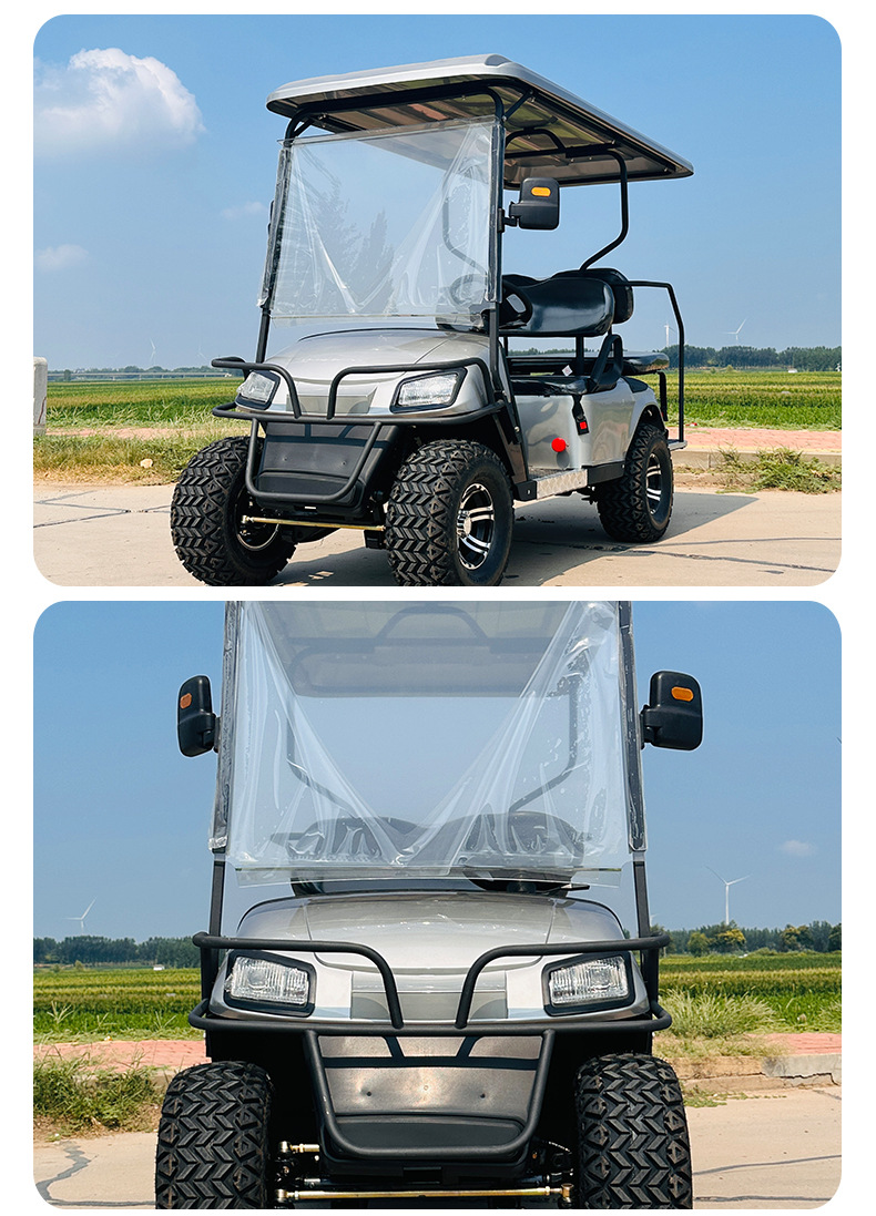 Electric Golf Cart Double-Row 4-Seater Sightseeing Vehicle Four-Wheel Patrol Vehicle Shuttle Bus Sales Office Source Factory