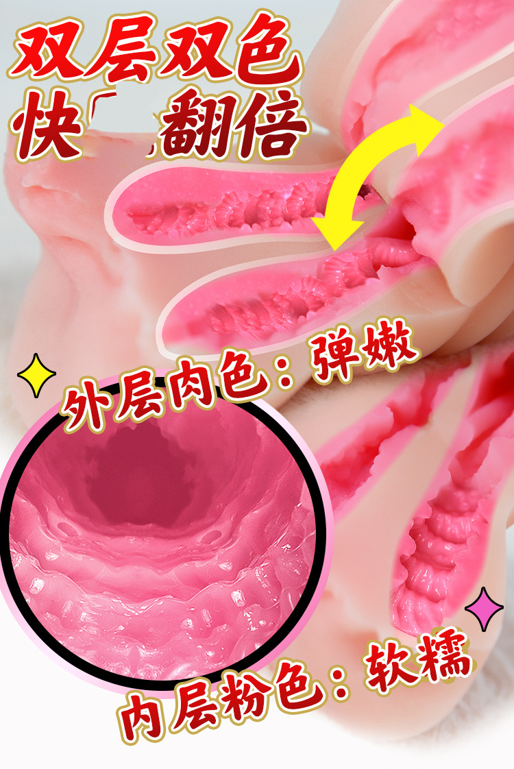 Jiuai Men’s Manual Masturbation Cup Realistic Vaginal Buttocks Mold TPE Flesh — detail image 8