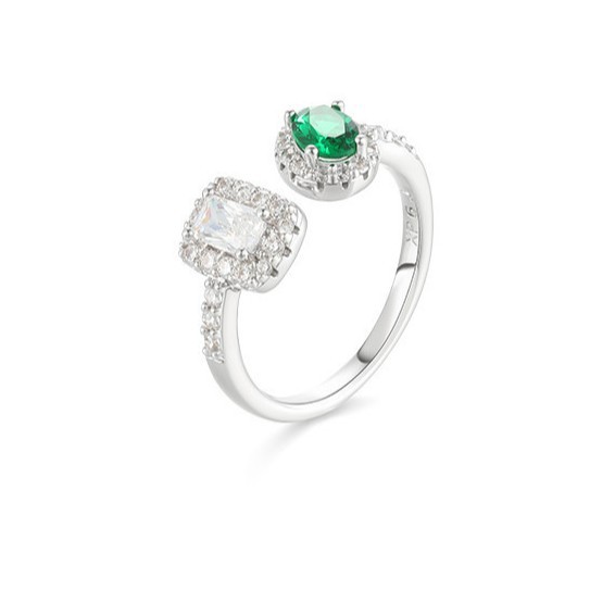 Xuping gemas artificiales temperamento elegante retro huevo verde cuadrado abierto anillo de nicho de alto nivel lujo ligero anillo