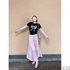 とても美しいピンクのロングスカート、シンプルでハイセンスな女性用ドレス、2025年夏の新作、今年人気の2点セット