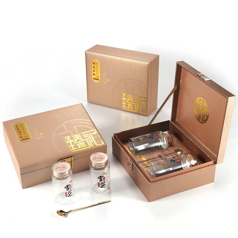 通用包装盒 西洋参铁皮石斛三七粉灵芝孢子粉高档一斤500克装红色