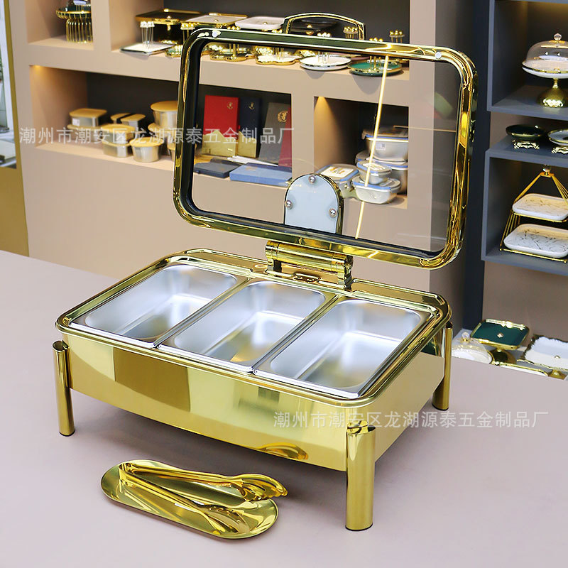 酒店餐厅304金不锈钢可视液压自助餐炉酒精加热保温炉ChafingDish|undefined