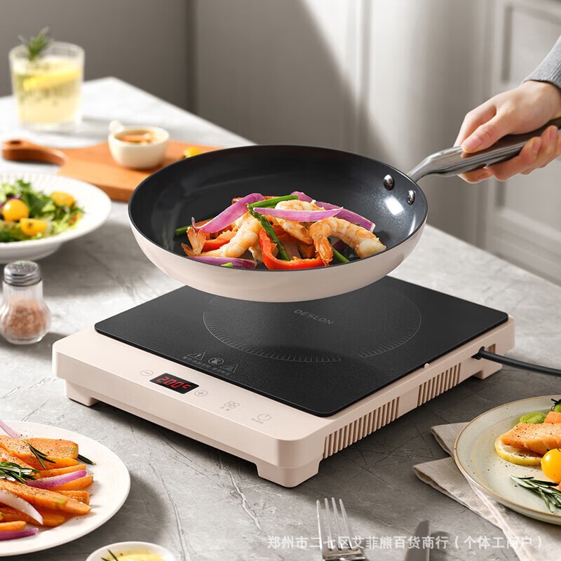 Deseland Ddq-Zj708 Induction Cooker 2100W High Power 10-Level Firepower Adjustment Intelligent Fixed Temperature Timing