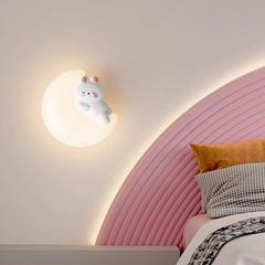 子供の部屋のアニメの壁の明かりの全スペクトルは目の暖かいベッドのヘッドライトのクリームの風を保護します。