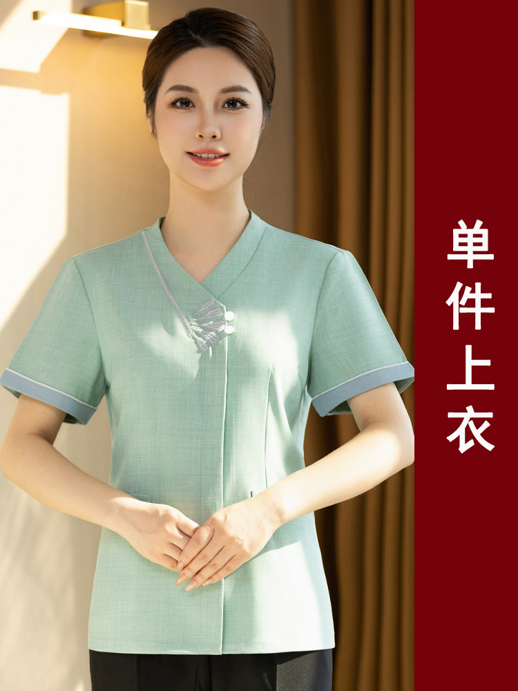 【YYF Embroidery Cleaning】Bean Green Women's Top