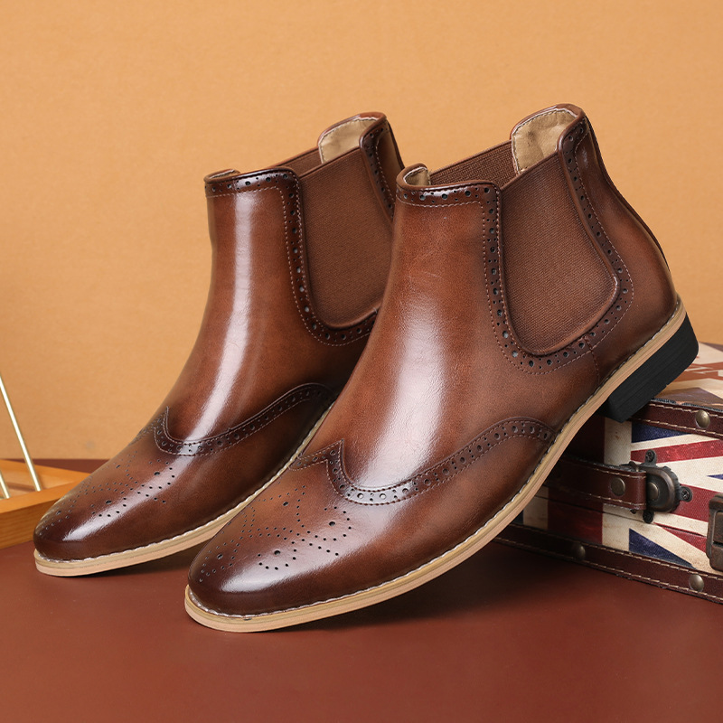 Pánské společenské boty, britské vyřezávané módní pánské boty_voghion.com