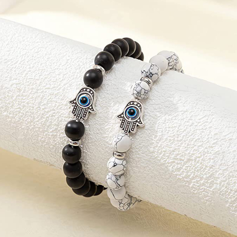 European and American Export Buddha Bead Bracelet White Pine Turquoise Buddha Head Yoga Bracelet Natural Stone Bracelet Supply