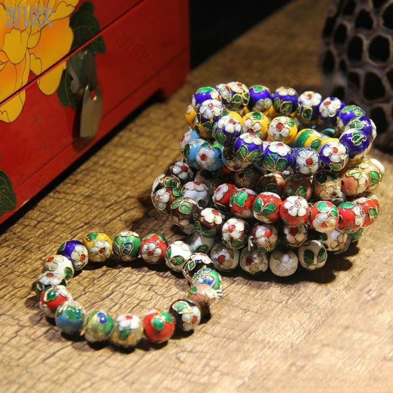 北京景泰蓝磨光手串手链手镯铜胎掐丝珐琅老货DIY饰品收藏垒德株