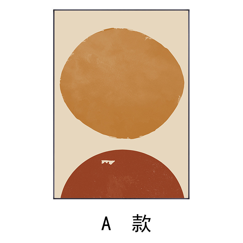 黑白灰棕系设计师软装搭配挂画现代极简卧室床头挂画客厅背景装饰|undefined