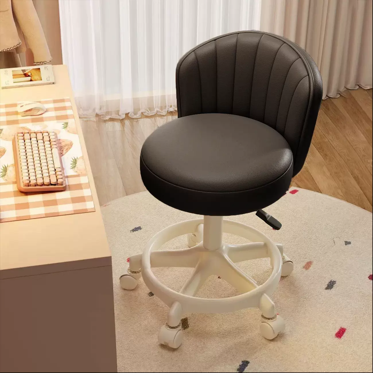 化妆椅女生卧室梳妆凳家用学习办公椅子美容美发大工椅升降美甲椅
