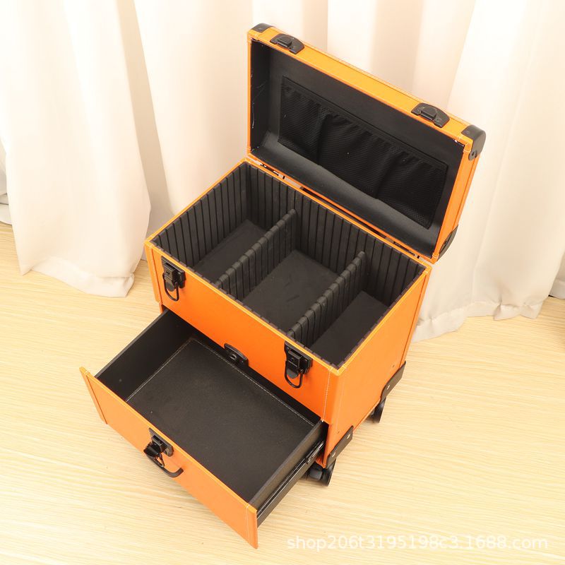 Esteticista móvil caja especial caja de cosméticos con barra de tracción de tatuaje baño de pies con oreja caja de cajón con barra de tracción universal de alta gama