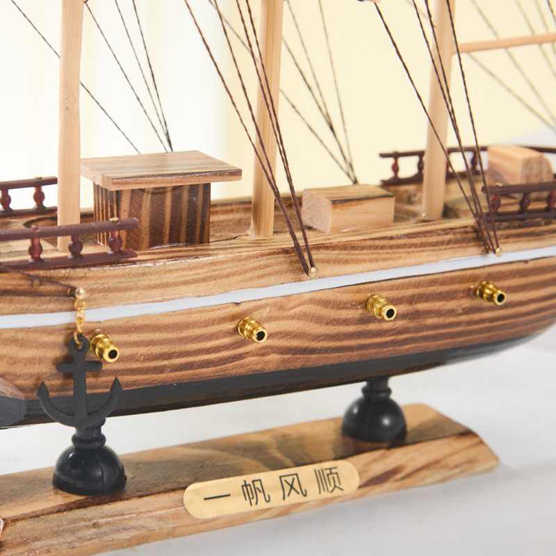 淘供品帆船置物卒業シーズン木造工芸品模型客間開業大吉置物木製帆船|undefined