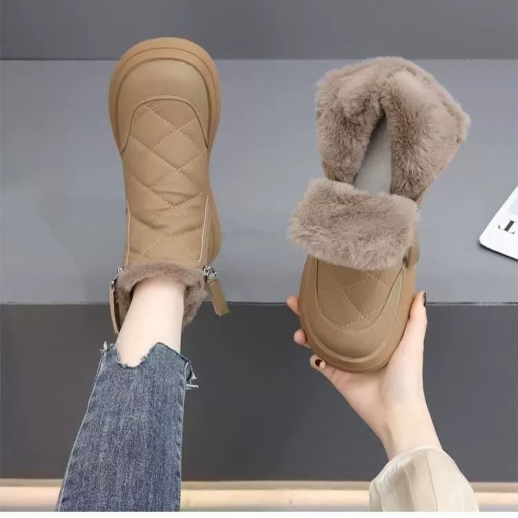 Platform Winter Boots, Quilted Upper, Faux-Fur Lining, Platform Sole, Sizes 36–40