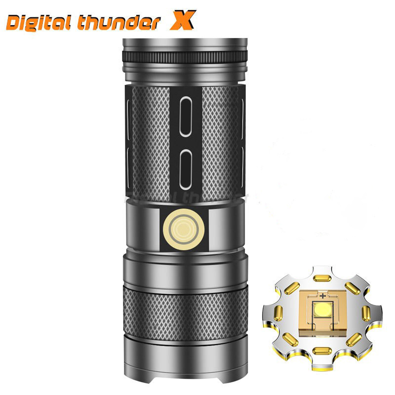 Tiktok caliente transmisión en vivo pequeño cañón de acero láser blanco Cañón de tiro largo linterna trasera cuatro fuente de luz principal luz larga Prensa