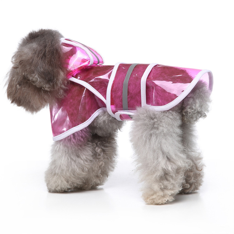 Waterdichte regenjas voor honden met reflecterende strepen, verkrijgbaar in de maten Small, Medium en Large. Hondenkleding en -schoenen._voghion.com