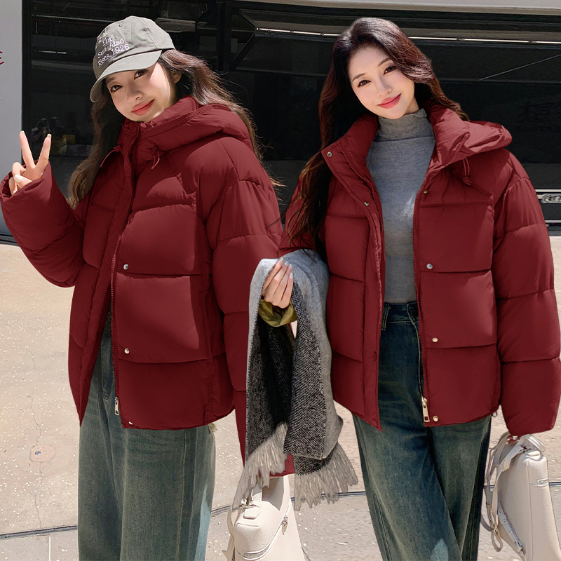 2025, invierno nuevo estilo coreano suelto femenino delgado exterior pequeño alto abrigo corto caliente moda