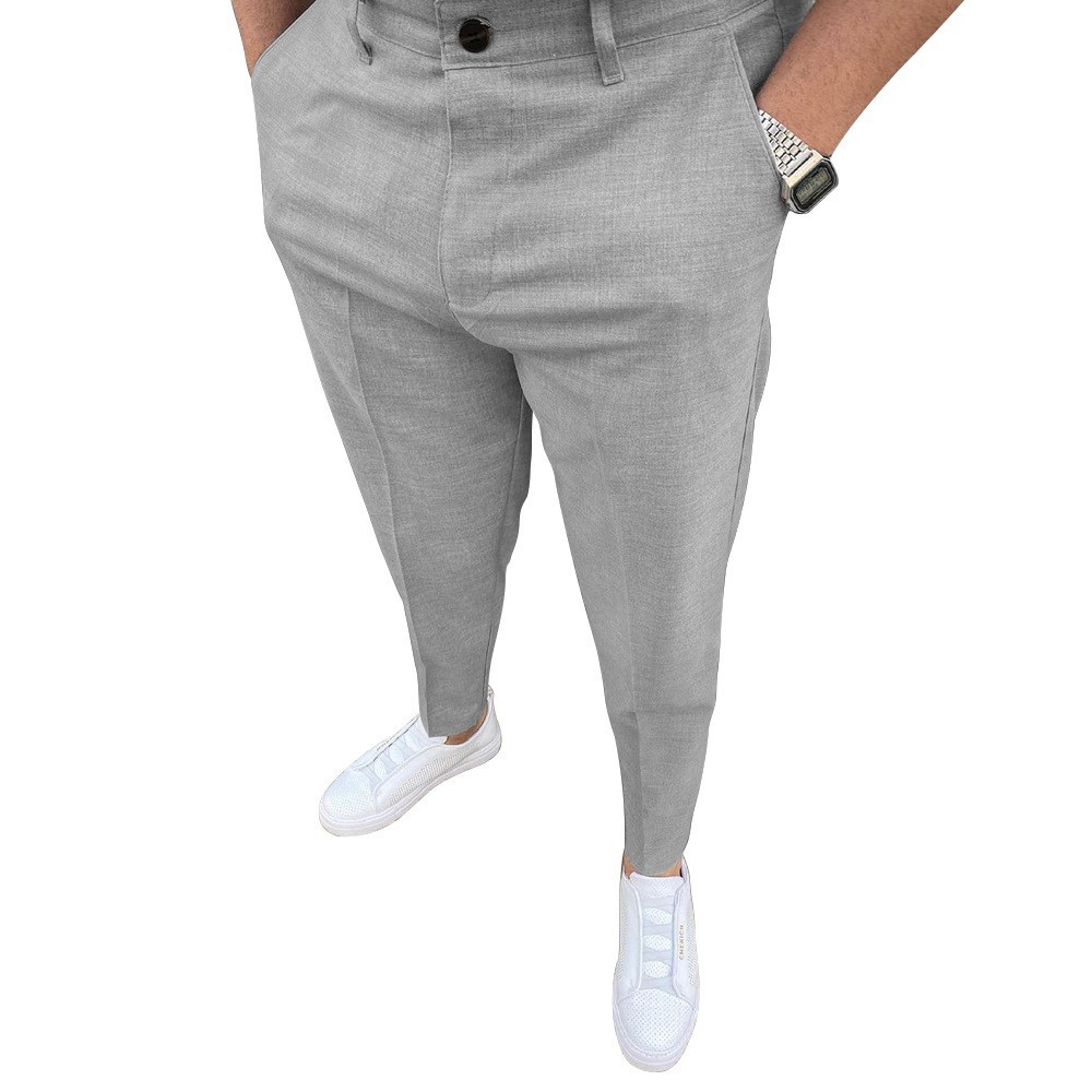 Transfronteriza nuevo Otoño e Invierno casual Mediados de cintura en stock pantalones de color sólido micro estiramiento pantalones casuales deseo AliExpress Venta caliente