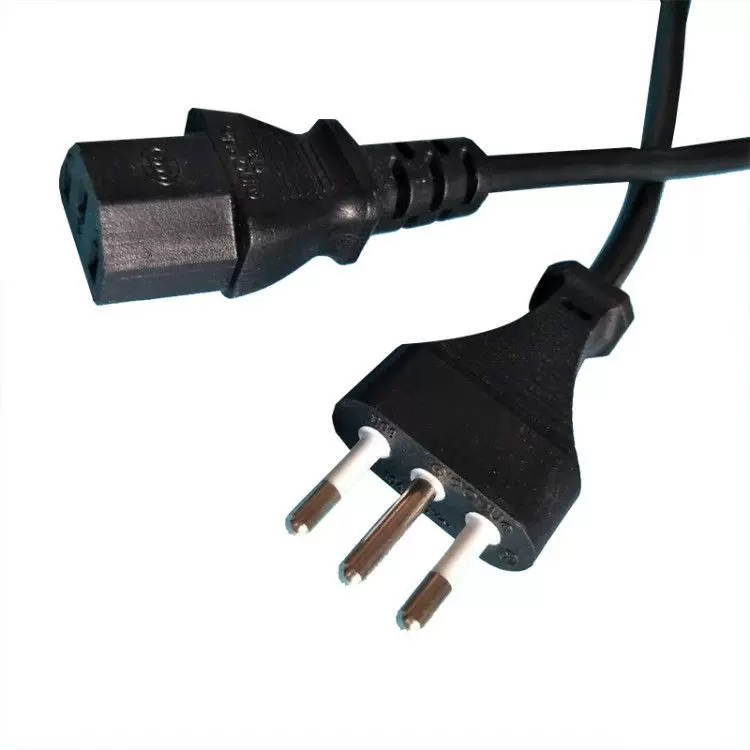 意大利三圆插品字尾意标电源线三芯延长线插头认证品字尾插头插座
