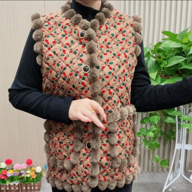 媽媽春秋女馬甲新款中老年冬季加絨加厚保暖無袖坎肩寬鬆外穿背心