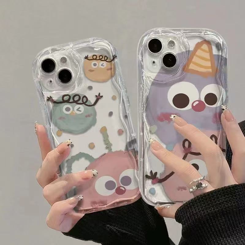 El patrón de crema es adecuado para la carcasa del teléfono móvil 16promax, divertido Apple 15 anti-caída 14 Japón y Corea del Sur 13pro nuevo 12/11XR