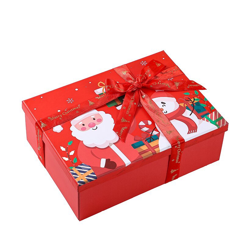 Caja de regalo de Navidad color rojo impresión Santa Claus tapa caja de regalo bufanda de Navidad guantes caja de embalaje image 16