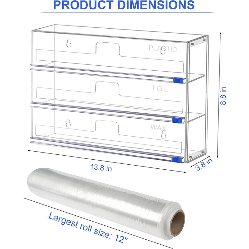 Трансграничный Специально для прозрачной акриловой пленки для хранения коробки с резкой кухонной фольгой диспенсер алюминиевой фольги держатель