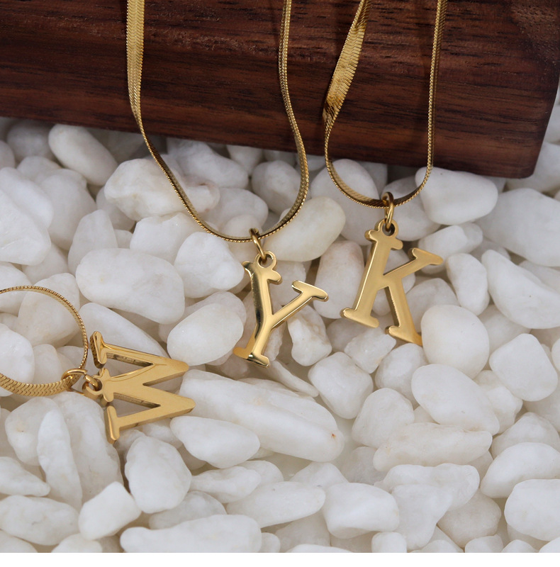 Fashion Letter Titanium Steel Plating Pendant Necklace 1 Piece