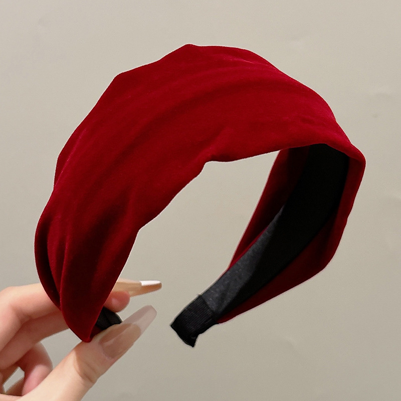 Diadema roja de Año Nuevo para mujer 2026, diadema moderna de alta calidad para otoño e invierno, diadema para lavarse la cara, horquilla para el cabello, accesorio para el cabello estilo Chanel image 7