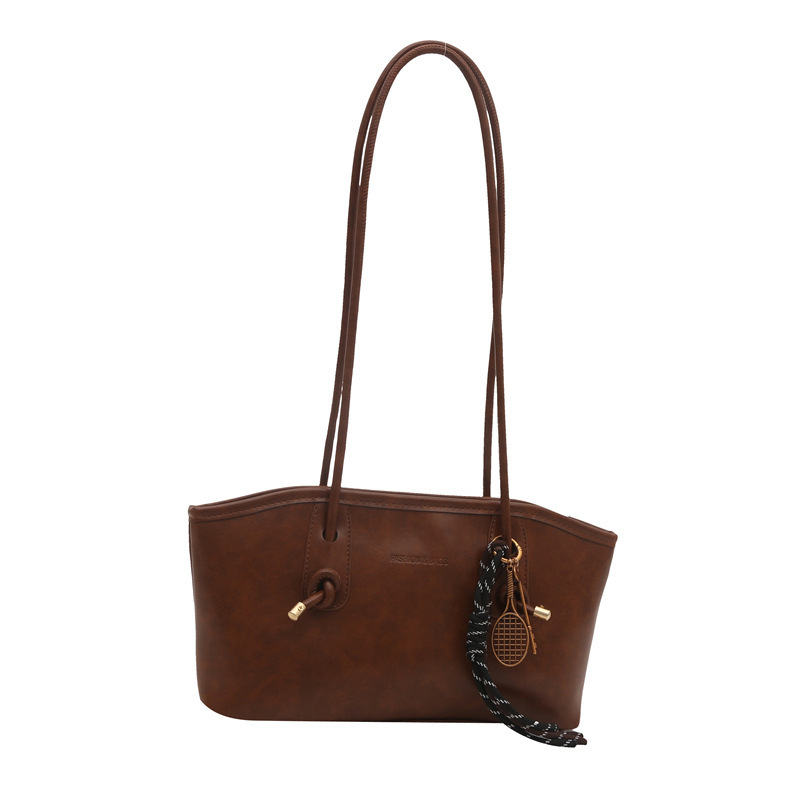 Commuting mujeres de color sólido 2024 nuevo otoño invierno retro moda texturas colgantes casuales de hombro bolso