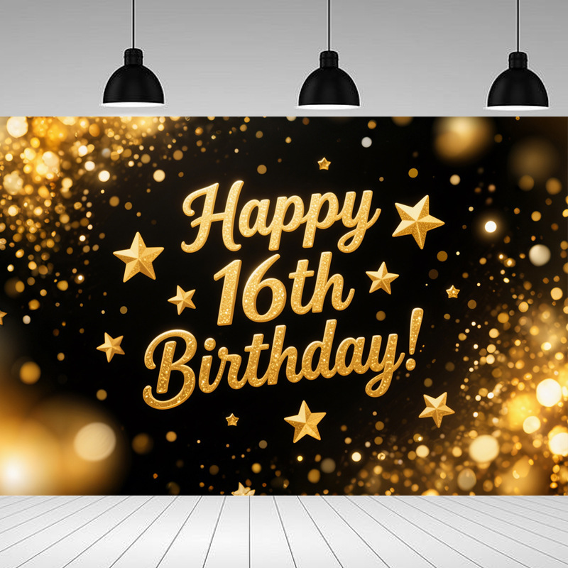 Nueva tela de fondo de feliz cumpleaños transfronteriza, carnaval de fiesta, serie principal de decoración de escenas, banner de cumpleaños