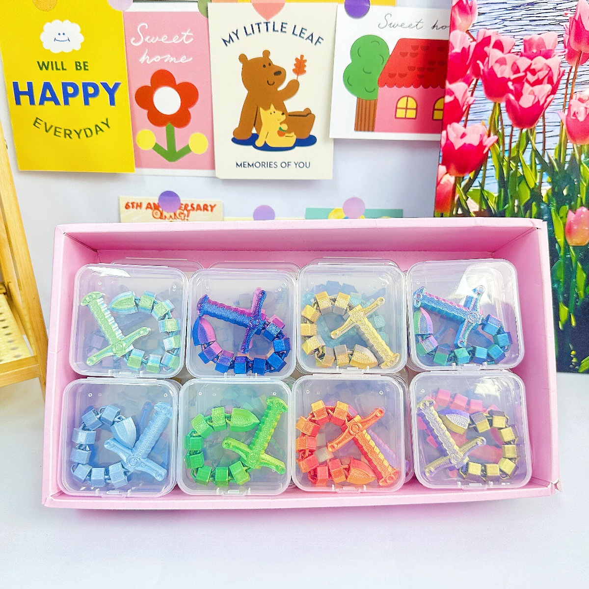 B látigo de espada deformable 3d/caja grande 24 piezas/regalo pequeño