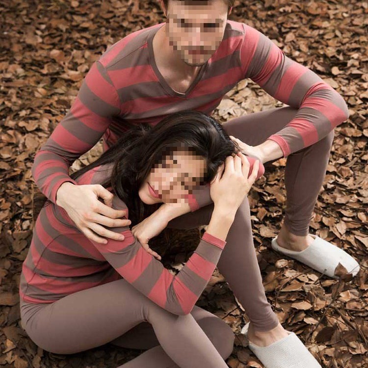 Dingguagua Dingguagua Autumn Clothes and Long Pants Set for Women, Thin Couple Men's Thermal Underwear, Body Slimming