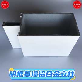 120*65*2.5mm粉末喷涂白色明框铝合金玻璃幕墙铝型材120明框立柱