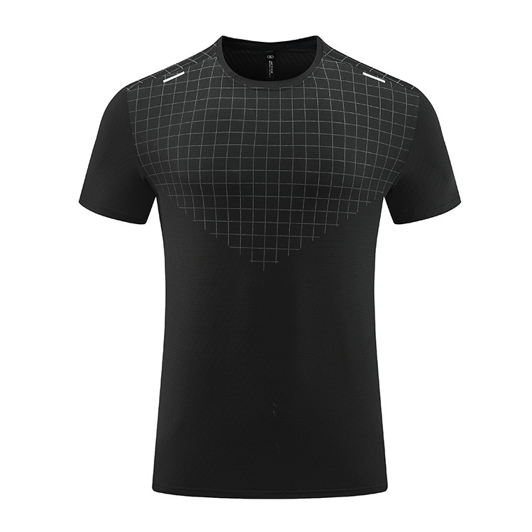 Deportes casuales camiseta de manga corta de los hombres de verano delgada ropa de secado rápido correr al aire libre entrenamiento de baloncesto ropa de entrenamiento top