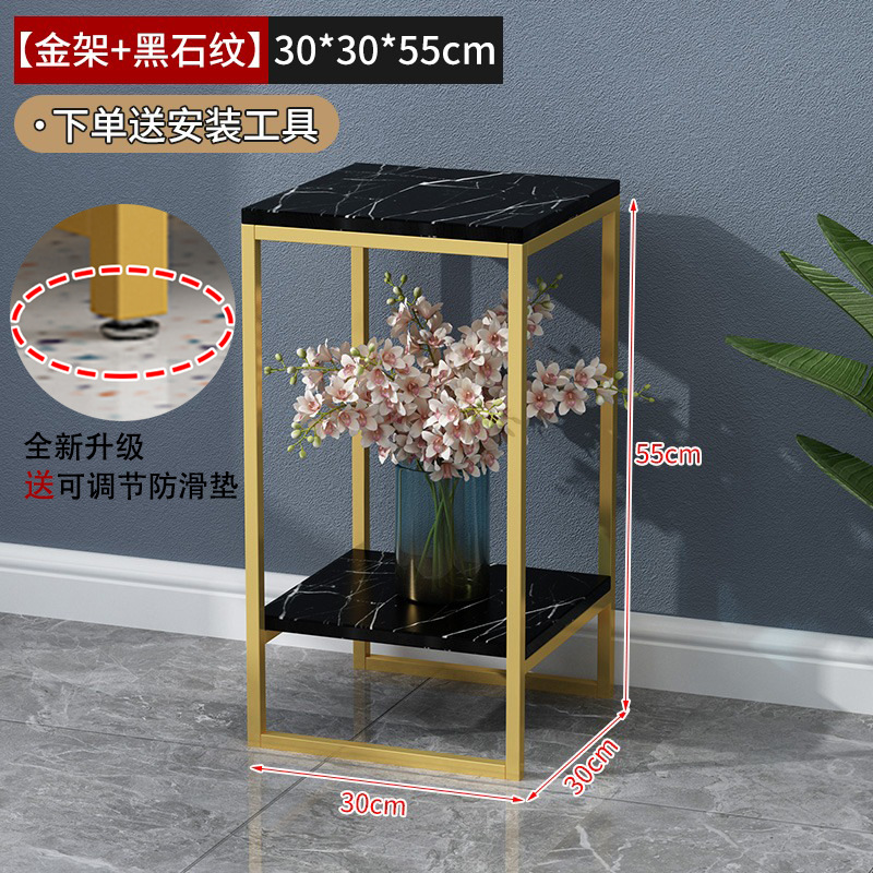 (부티크) 골드 프레임 + 블랙 스톤 패턴 30*30*55 볼드 프레임과 두꺼운 데스크탑