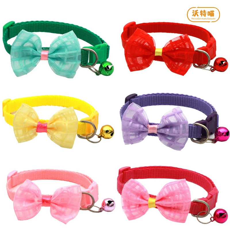 Новый стиль сетчатая пряжа с луком ошейник кошка собака украшения ошейник