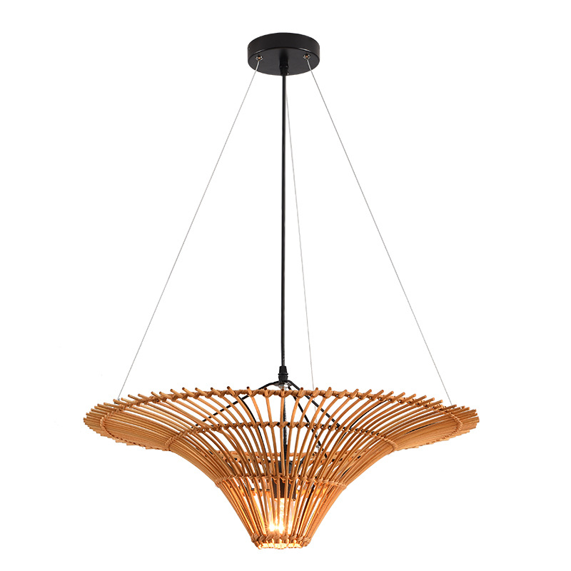 Araña de estilo Yuji estilo japonés comedor dormitorio sala de estar pastoral retro ratán Hotel B & B Sudeste asiático araña de ratán