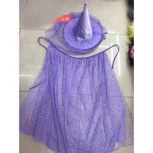 Halloween children's gauze hat gauze cloak veil crown headdress bow new princess cloak