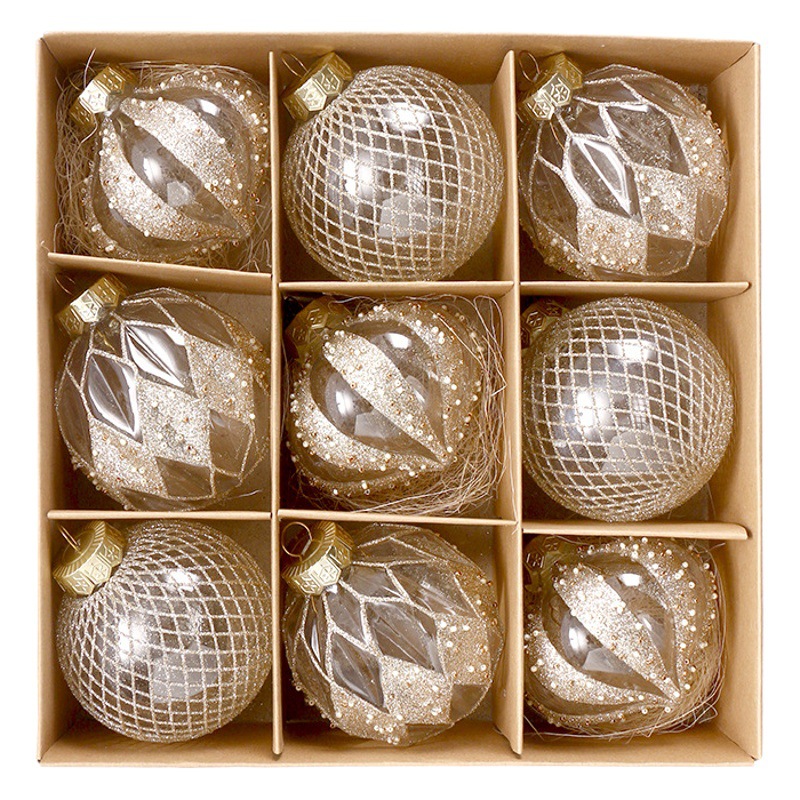 Decoraciones de Navidad boutique transparente pintado PET BOLA DE Navidad traje adornos accesorios del árbol de Navidad colgante