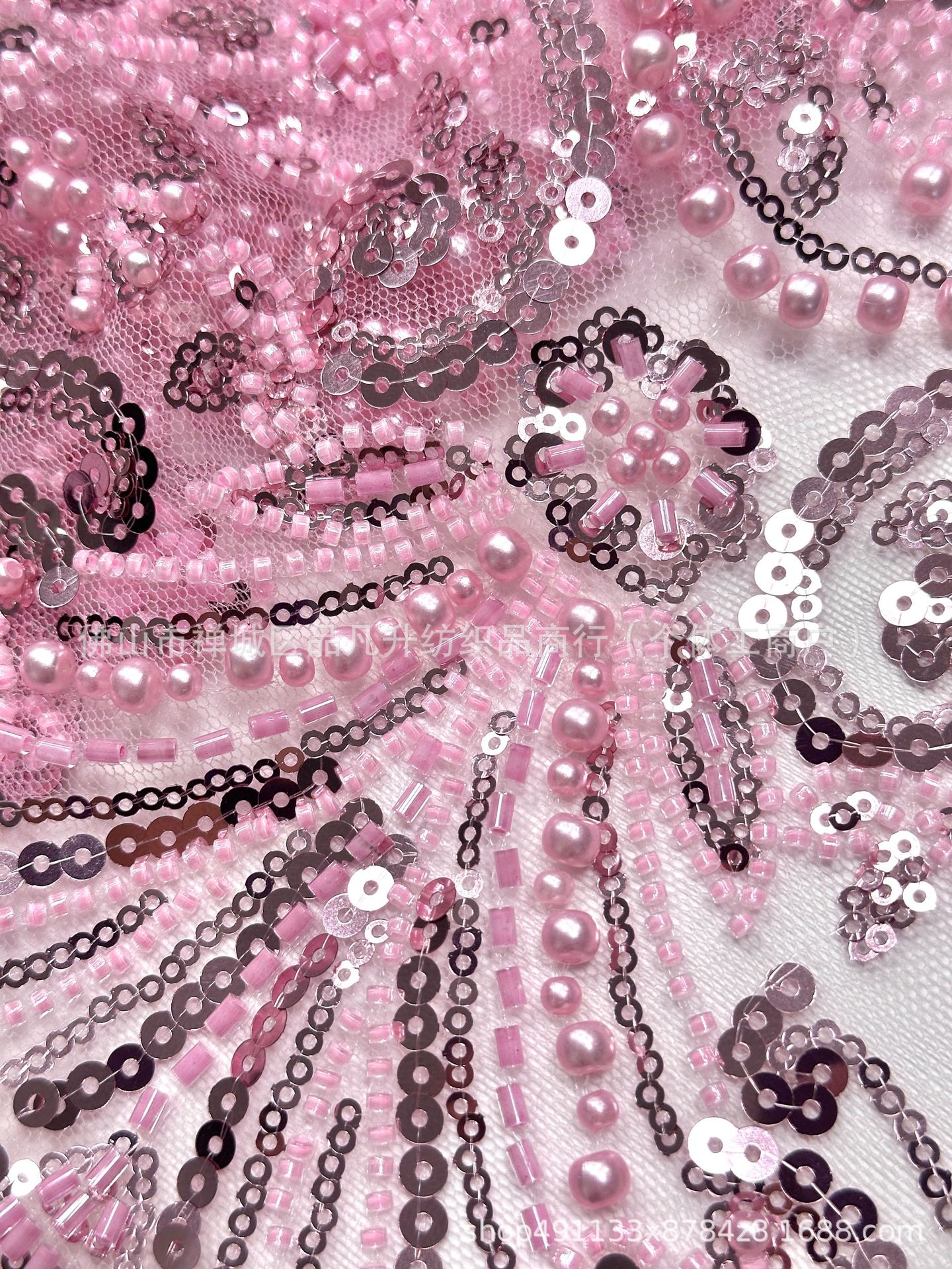 Nuevo Amazon transfronterizo de alta sensación tela de vestido francesa sexy cabina de hadas cuentas de tela de sequilla