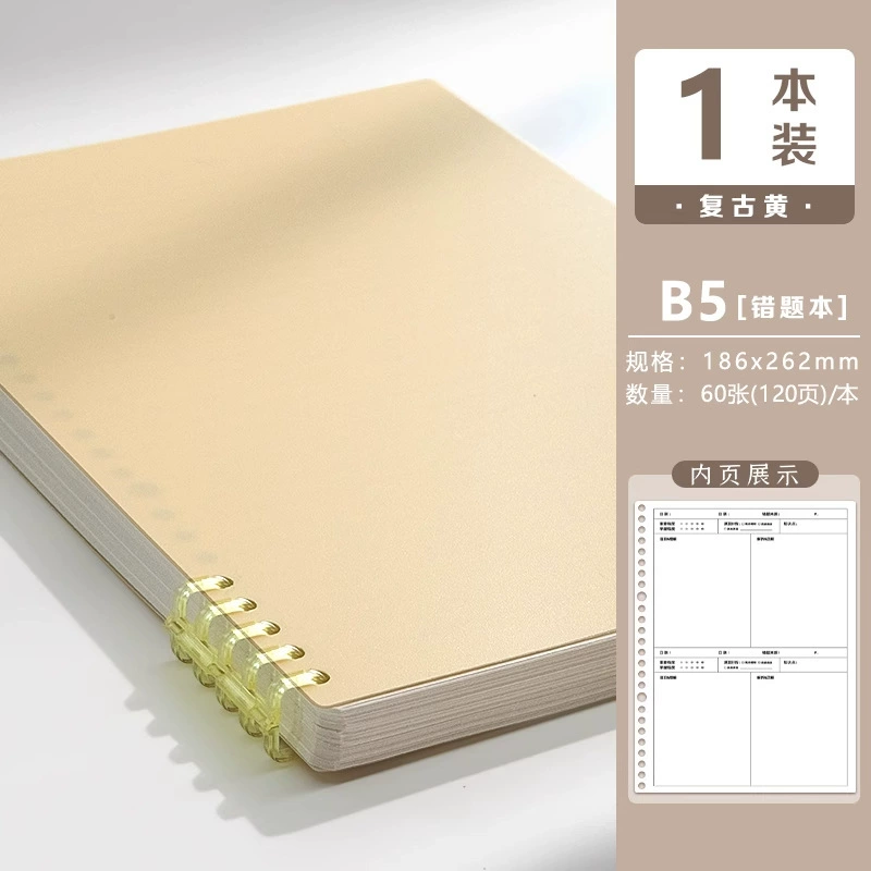 Notebook (Deli) B5 Mistake- correction Loose-Leaf Book, Detachable 120 Pages, Refillable