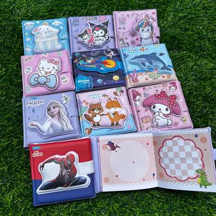New Mini Thickeneded Decompression Hand Ledger Magnetic Buckle Color Printing Portable Notepad Diary Cartoon Square Book
