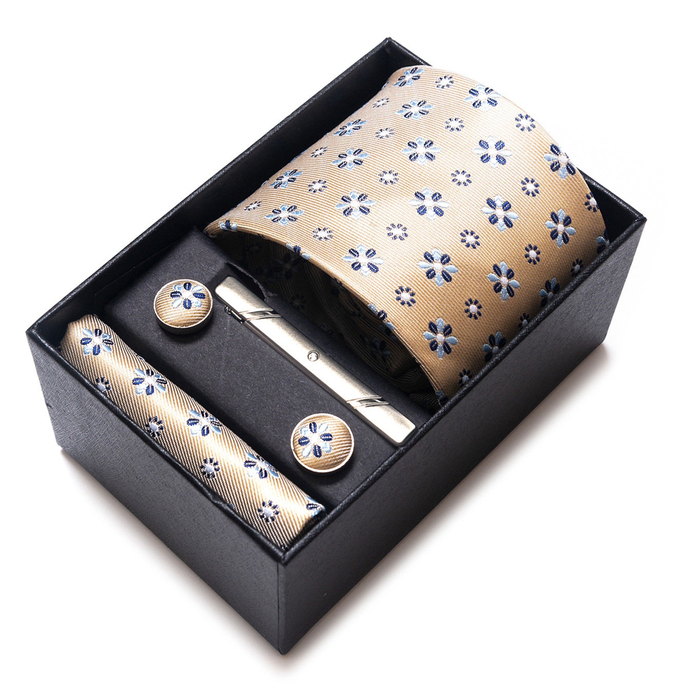 Set de Caja de Regalo con Corbata de Negocios para Hombre de Rayón Jacquard para Boda