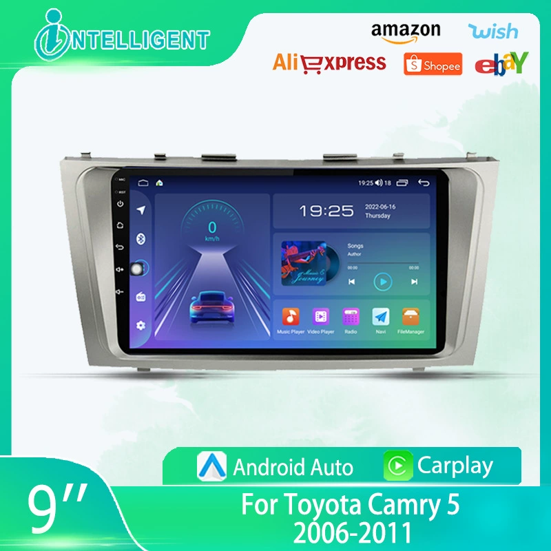 Подходящий для Toyota Camry 2006-2011 навигатор Android GPS с Bluetooth, отображение заднего кадра