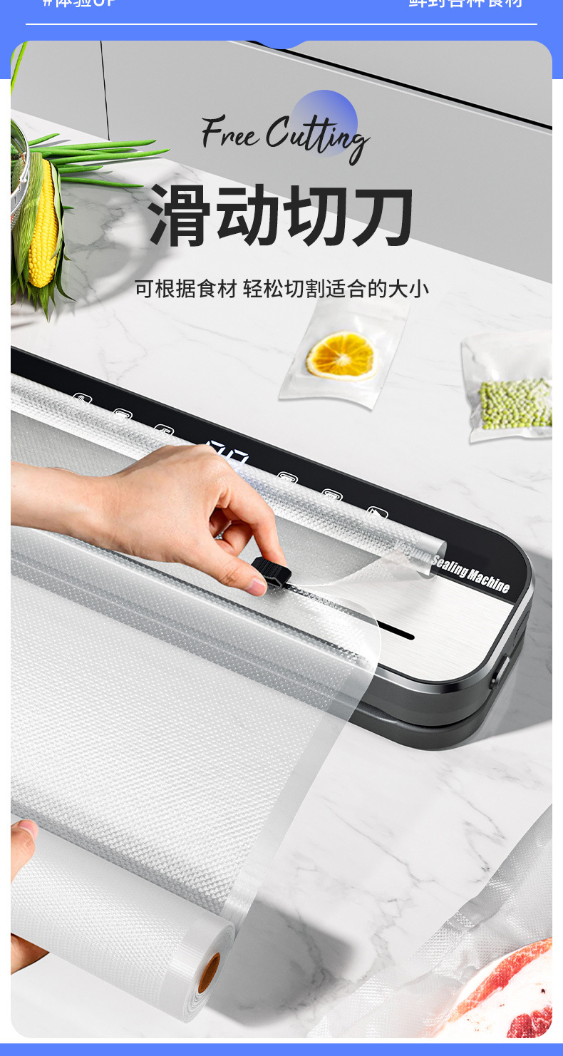 Cross-border Vacuum Sealer Dry and Wet Dual-use Automatic Sealing Machine Food Preservation Machine Kitchen Vacuum Sealing Plastic Sealer