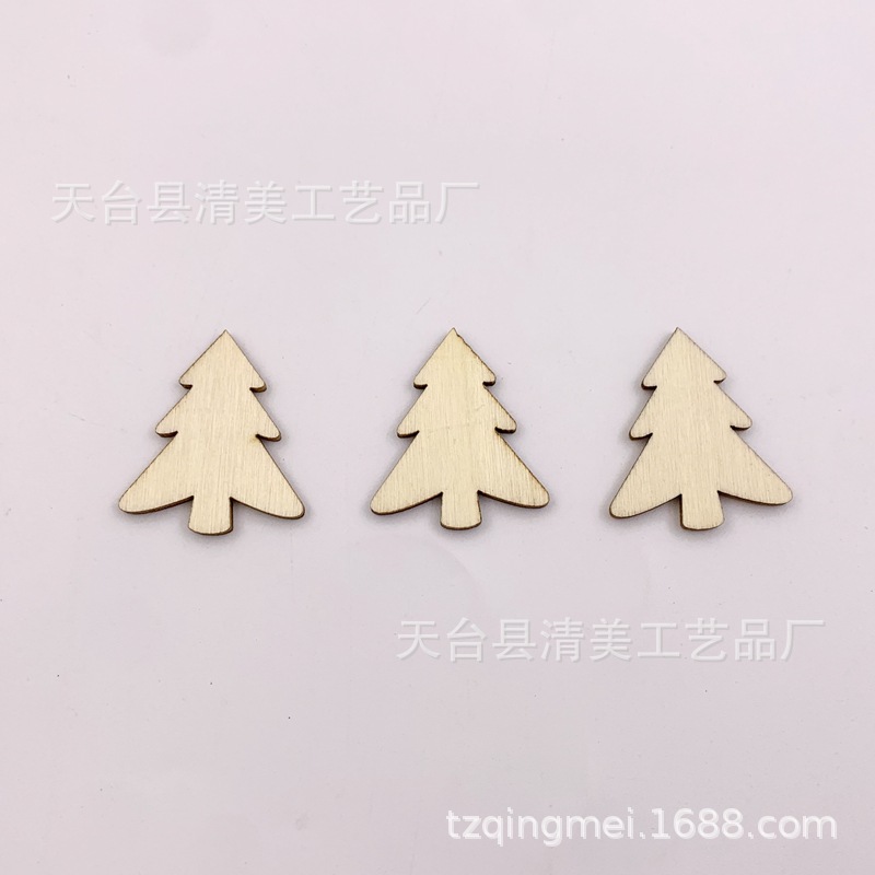 22*32mm tronco árbol de Navidad decoración de madera para niños parche hecho a mano 50 piezas en un paquete