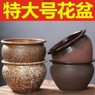 Fleshy flowerpot large old pile personality large diameter coarse pottery breathable ceramic meat plant pot factory supply chain wholesale