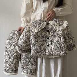 儿童睡衣2025新款秋冬加厚女童加绒套装家居服宝宝三层婴儿图片色